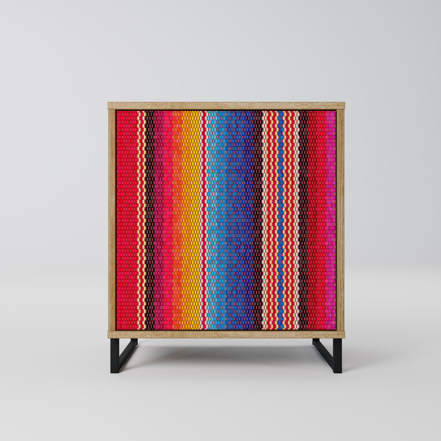 ETHNIC MEXICAN 1-Door Sideboard in Oak Effect