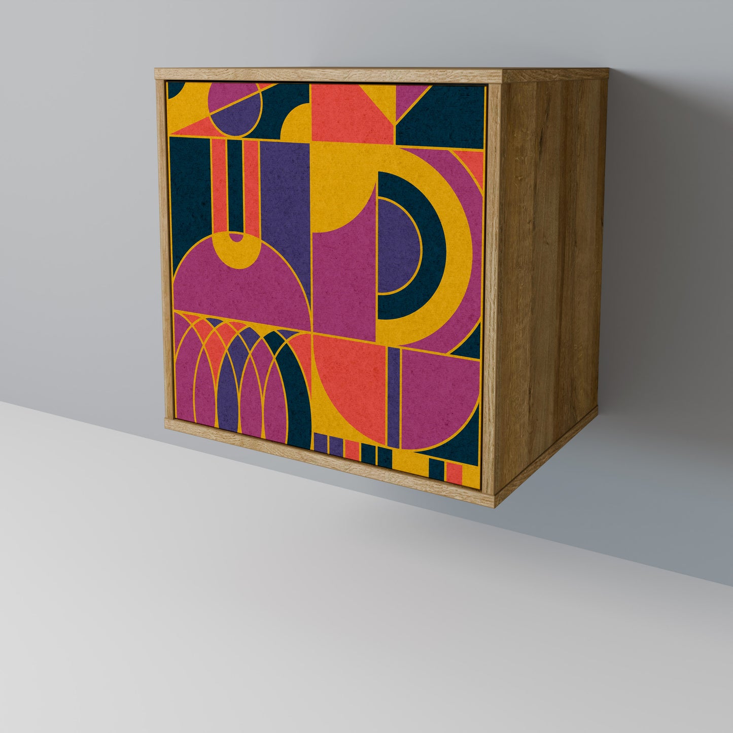 ELECTRIC PATTERNS 1-Door Sideboard in Oak Effect