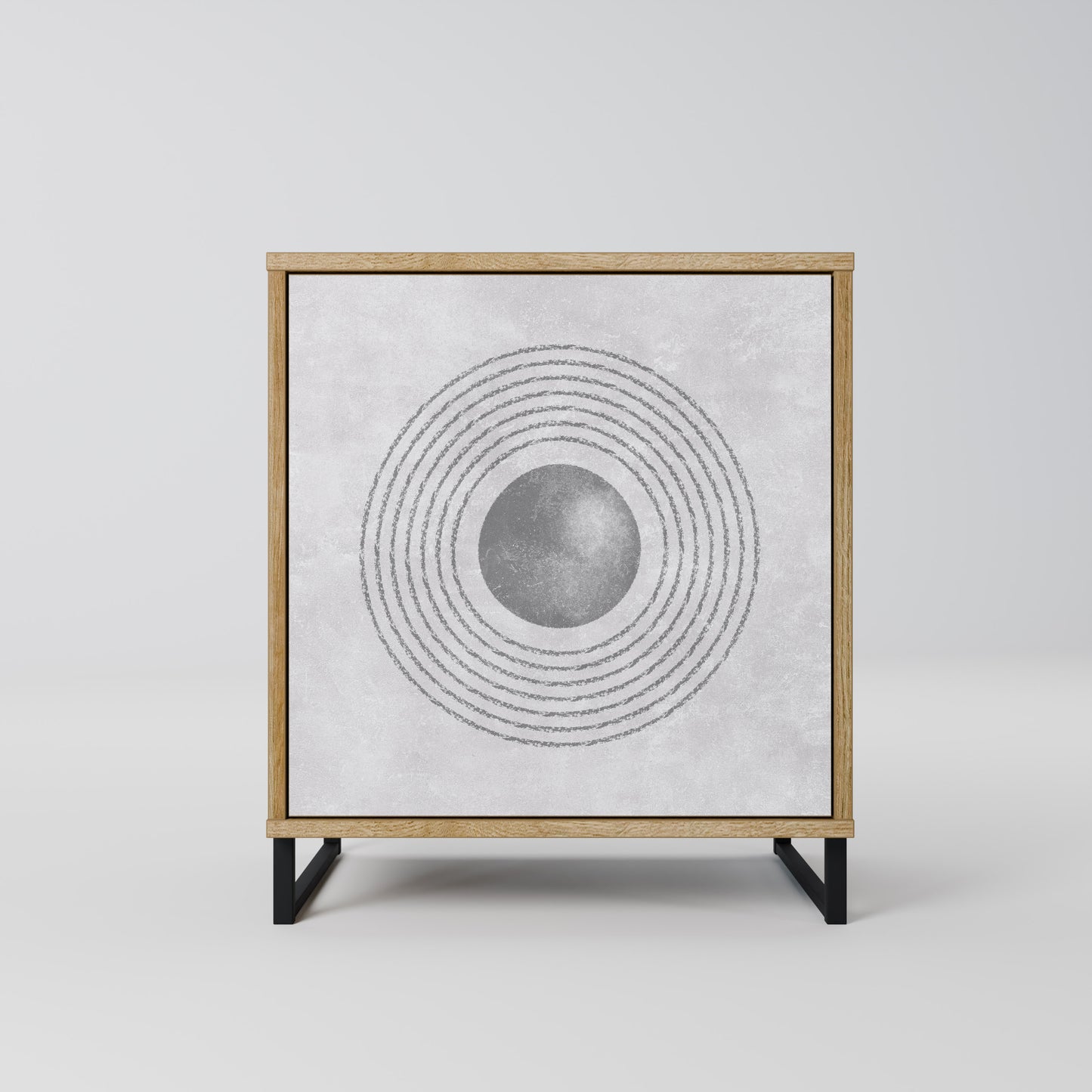 SOLID CIRCLES 1-Door Sideboard in Oak Effect