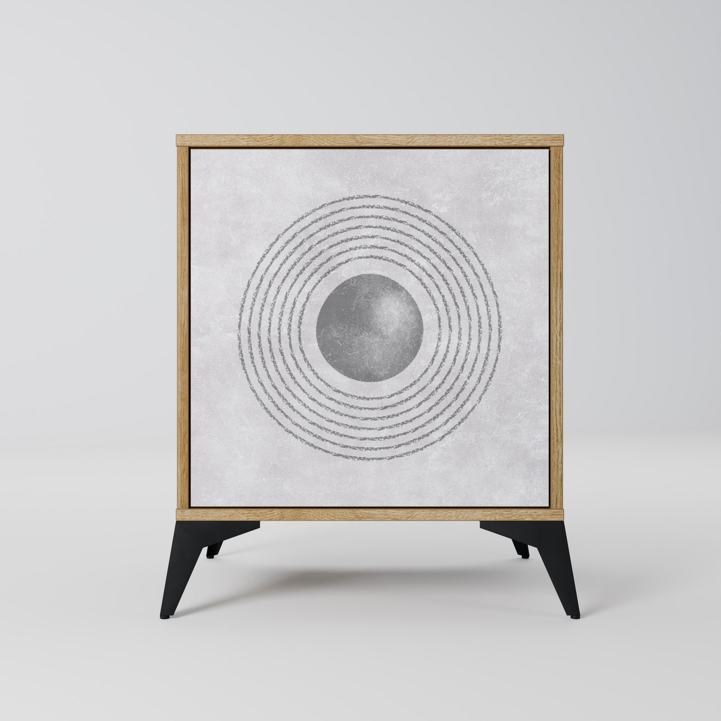 SOLID CIRCLES 1-Door Sideboard in Oak Effect