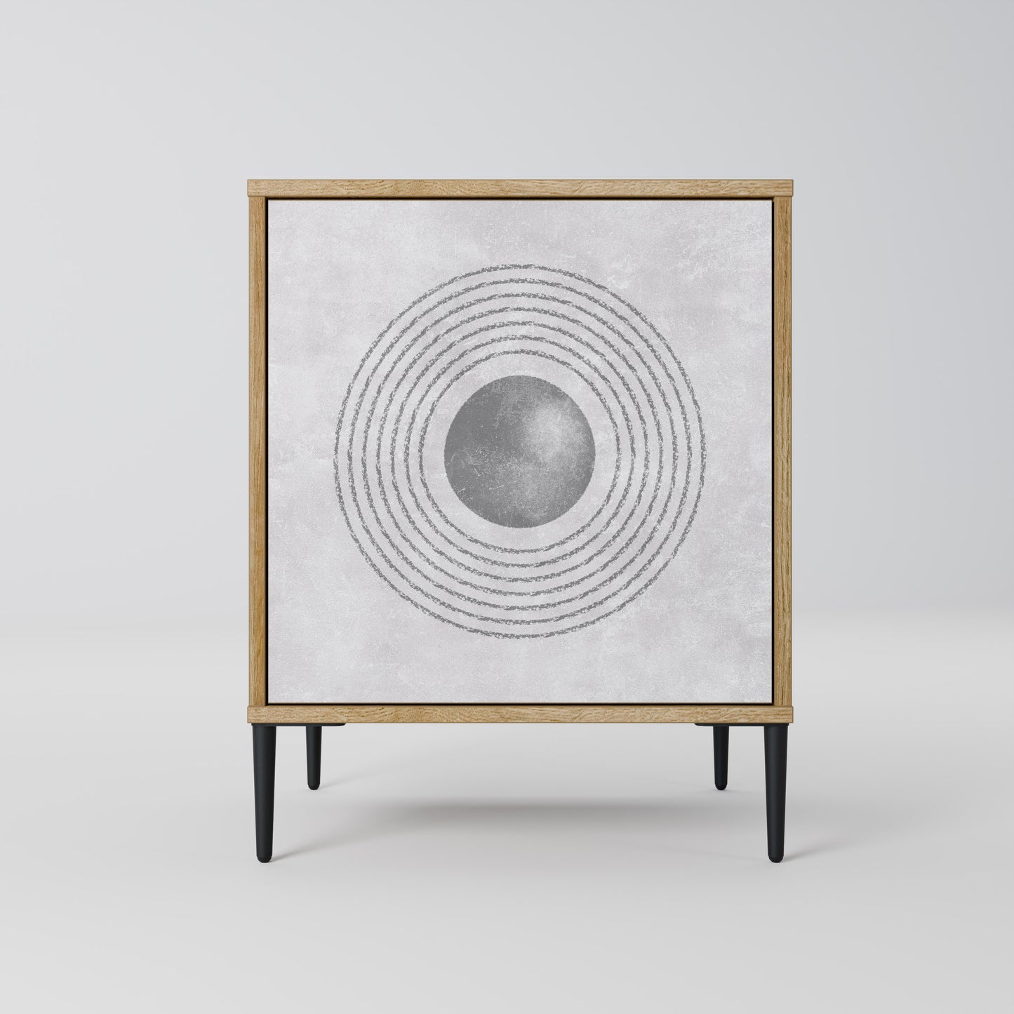 SOLID CIRCLES 1-Door Sideboard in Oak Effect