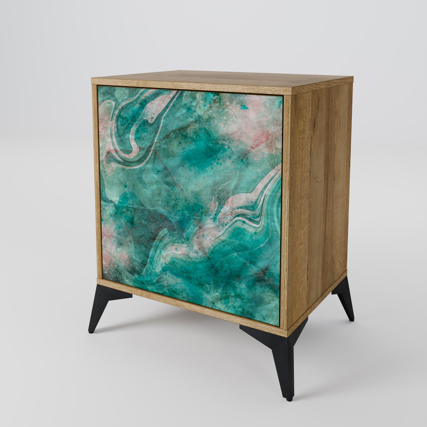 ABSTRACT ALCHEMY 1-Door Sideboard in Oak Effect