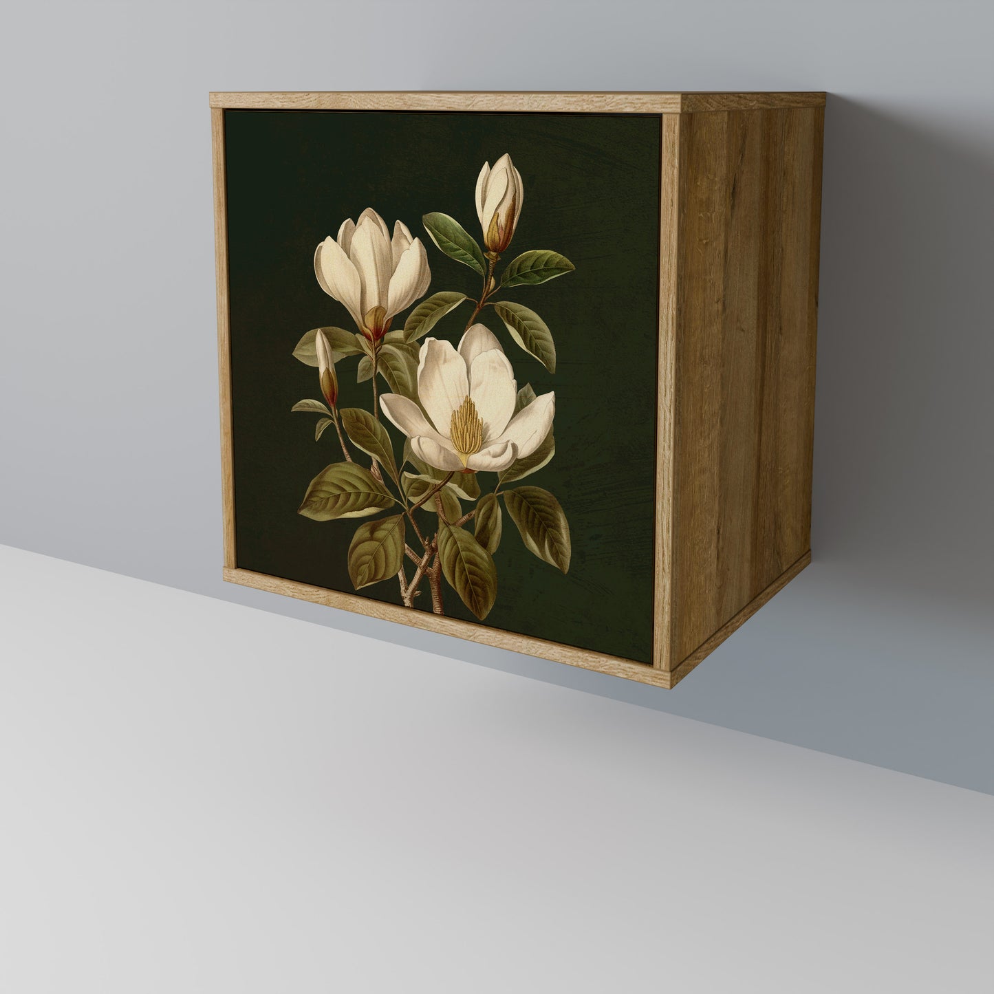 FLORAL NOIR 1-Door Sideboard in Oak Effect