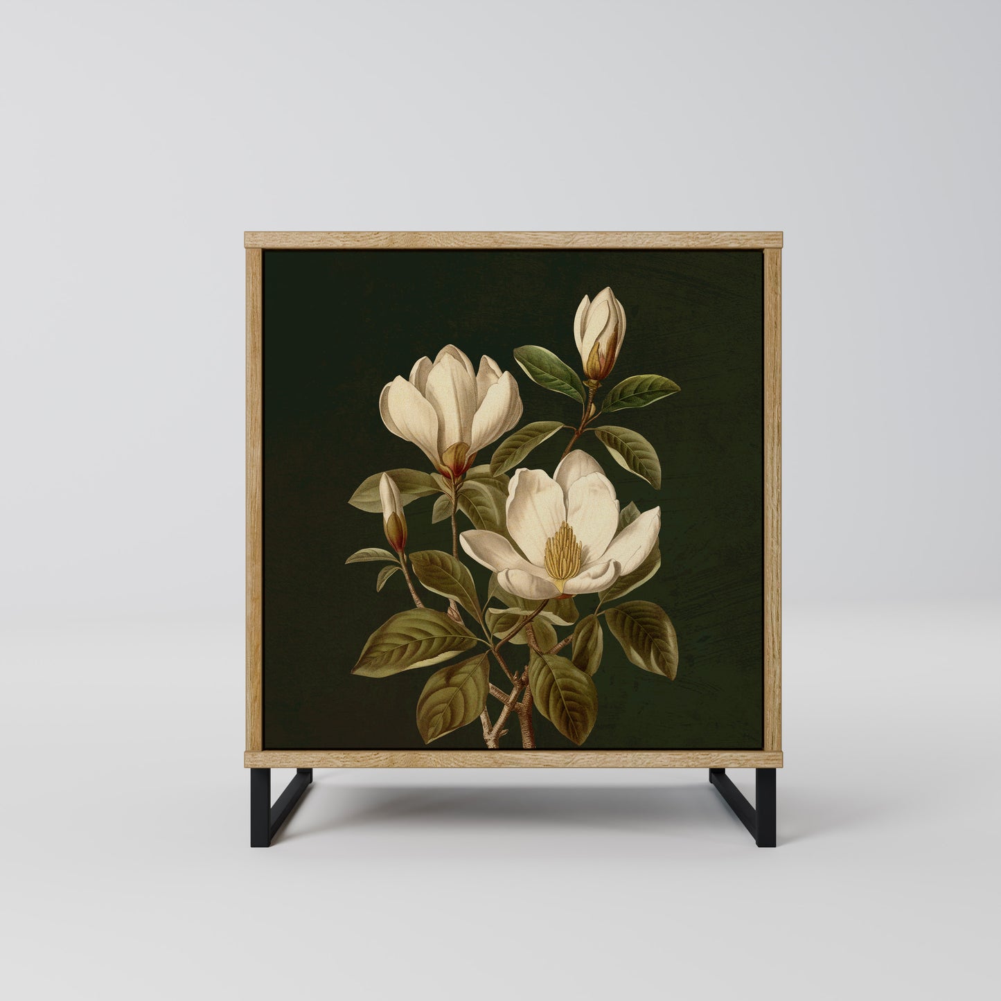 FLORAL NOIR 1-Door Sideboard in Oak Effect