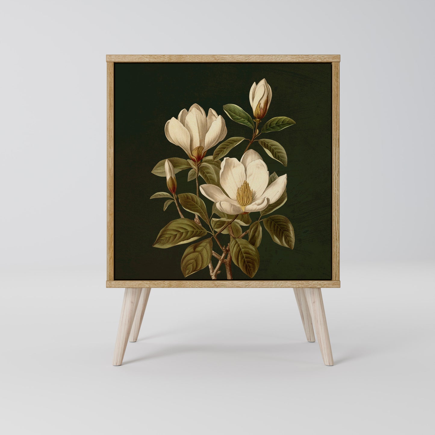 FLORAL NOIR 1-Door Sideboard in Oak Effect