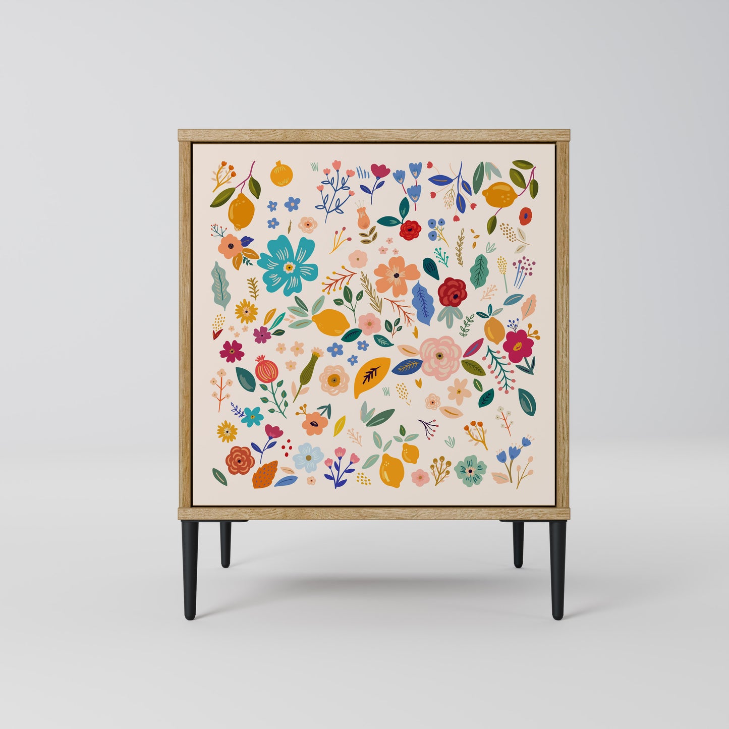 Credenza a 1 anta FLORAL COMBINATION effetto rovere