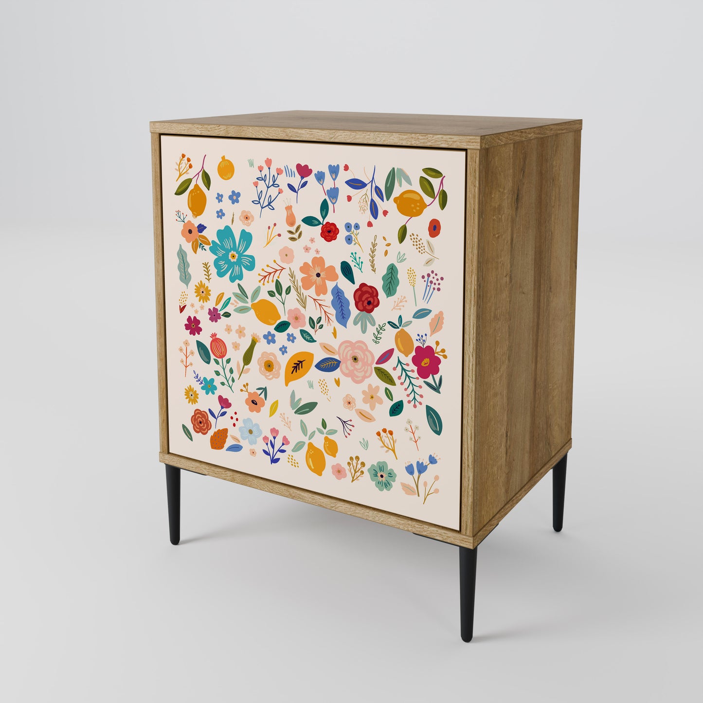 Credenza a 1 anta FLORAL COMBINATION effetto rovere