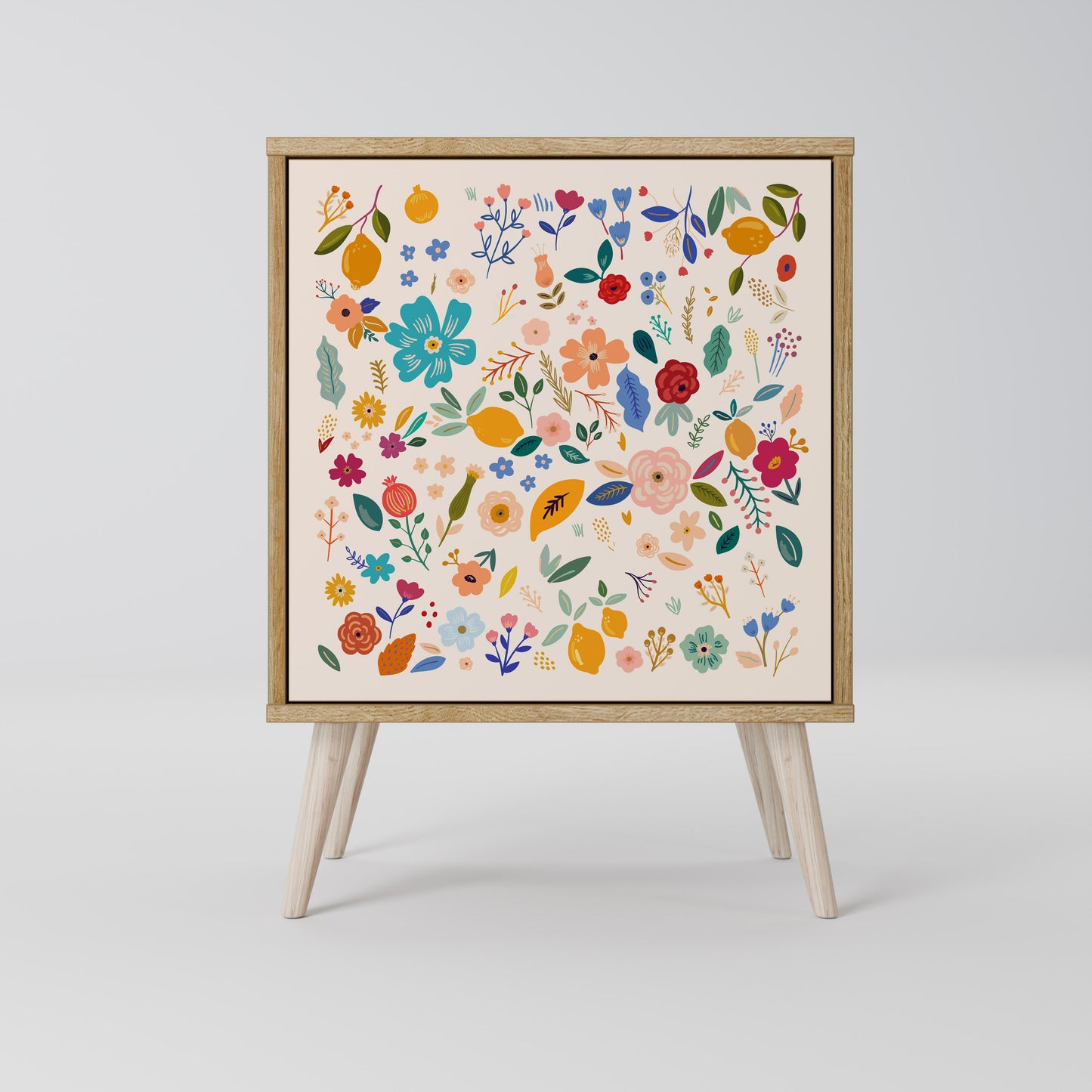 Credenza a 1 anta FLORAL COMBINATION effetto rovere