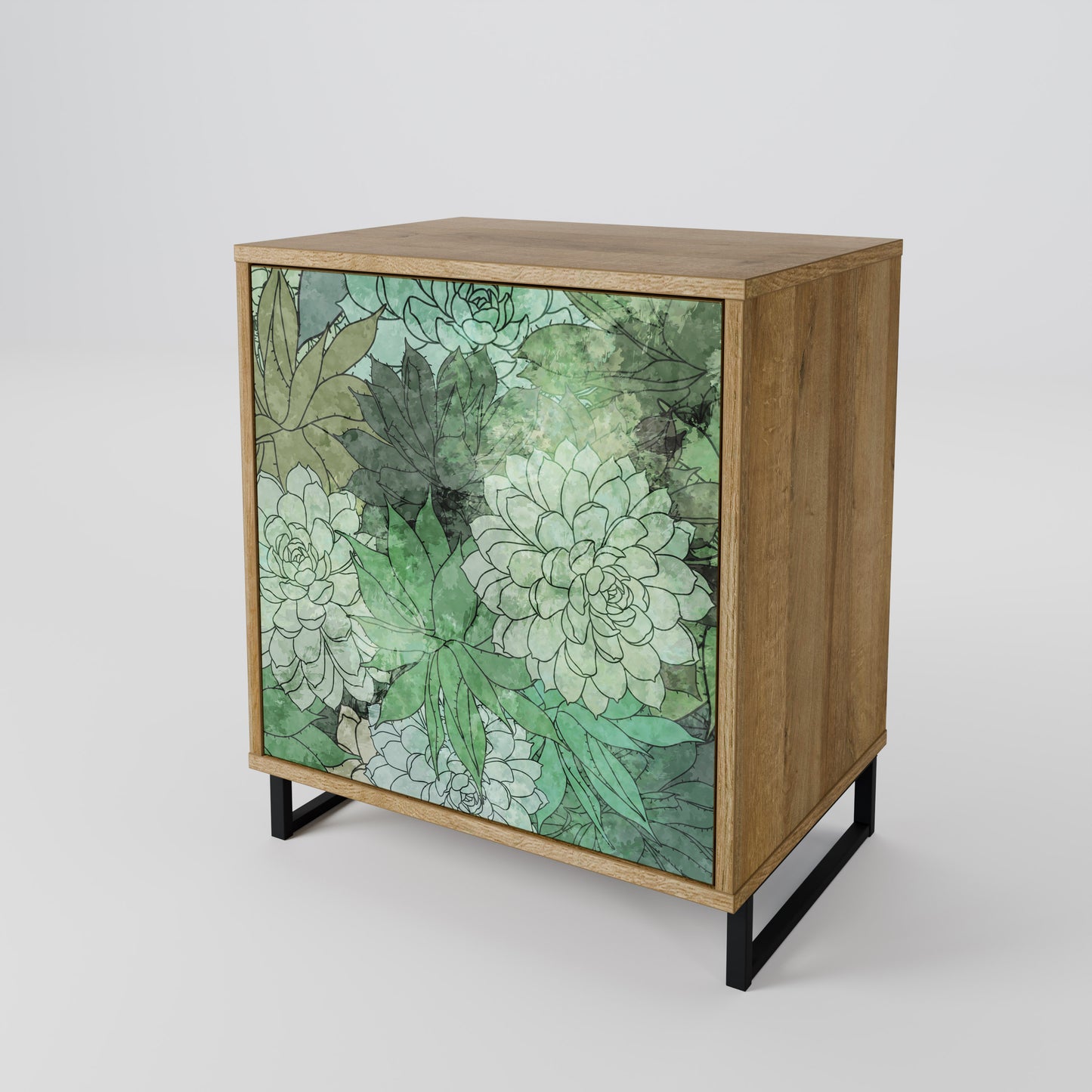 SUCCULENT CLUSTER 1-Door Sideboard in Oak Effect
