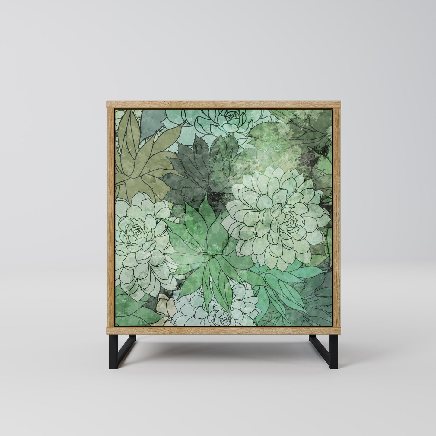 SUCCULENT CLUSTER 1-Door Sideboard in Oak Effect