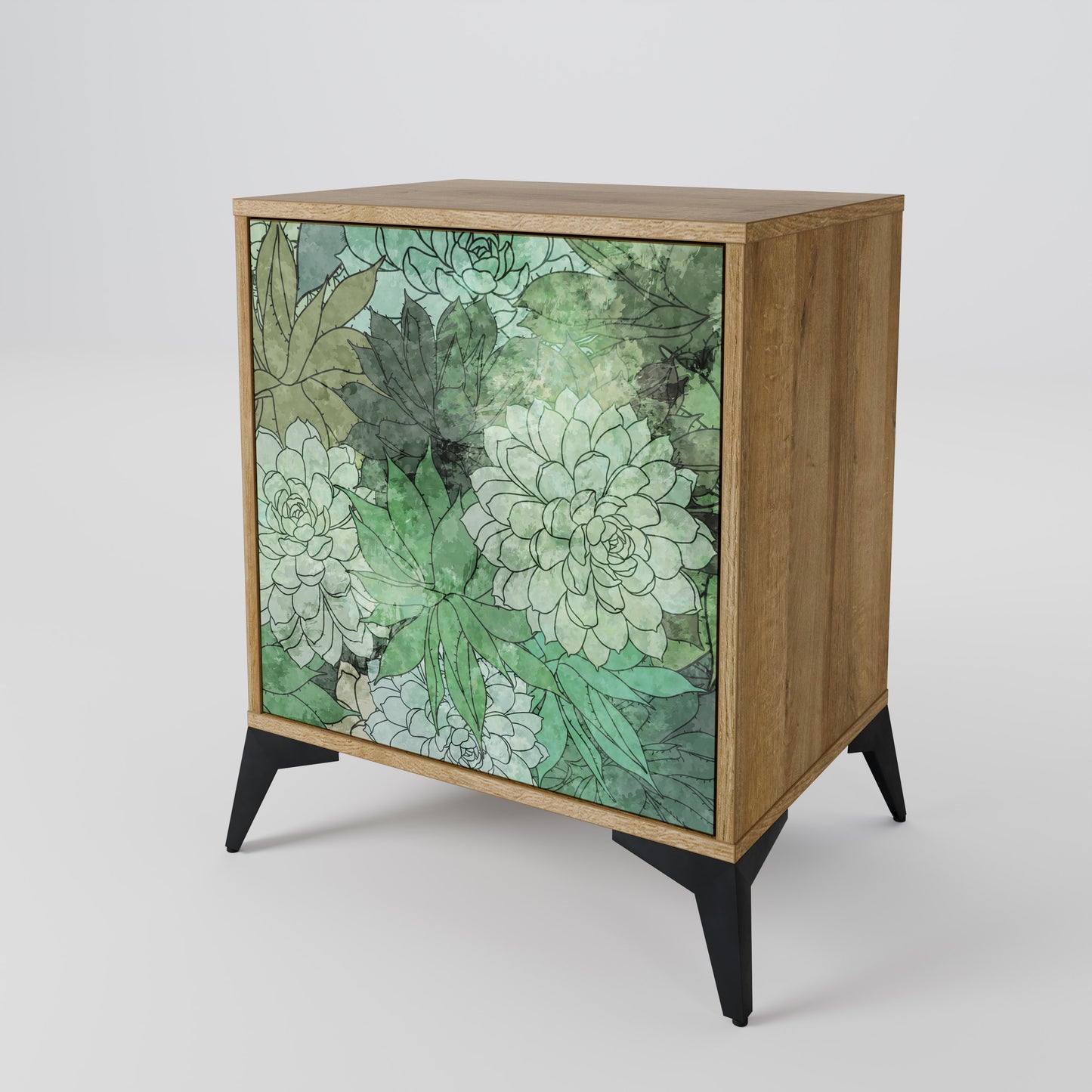 SUCCULENT CLUSTER 1-Door Sideboard in Oak Effect