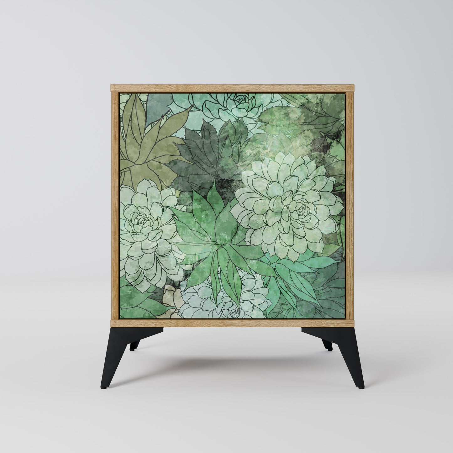 SUCCULENT CLUSTER 1-Door Sideboard in Oak Effect