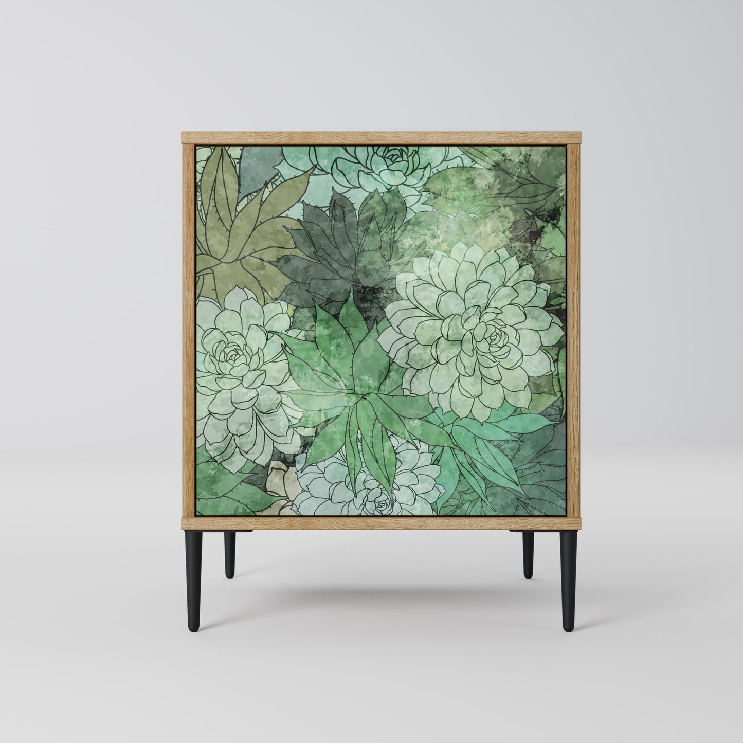 SUCCULENT CLUSTER 1-Door Sideboard in Oak Effect