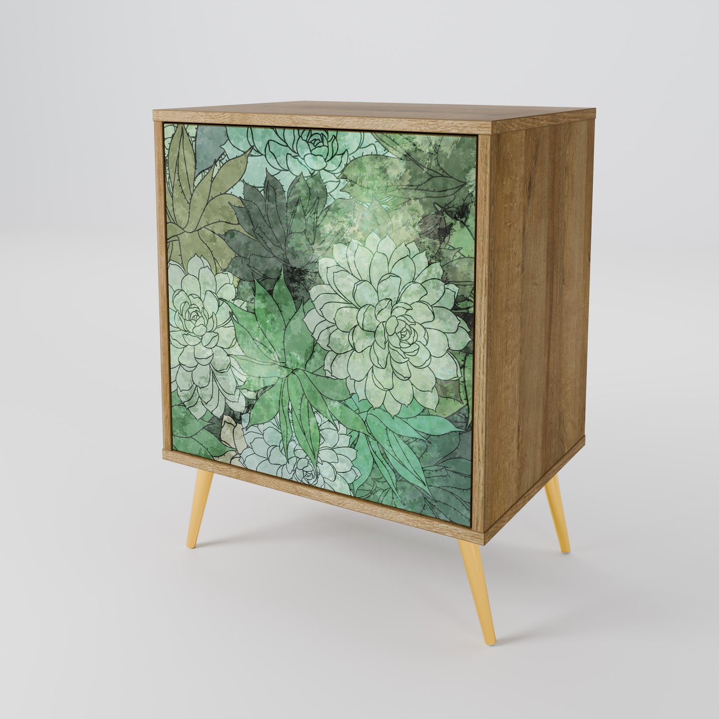 SUCCULENT CLUSTER 1-Door Sideboard in Oak Effect