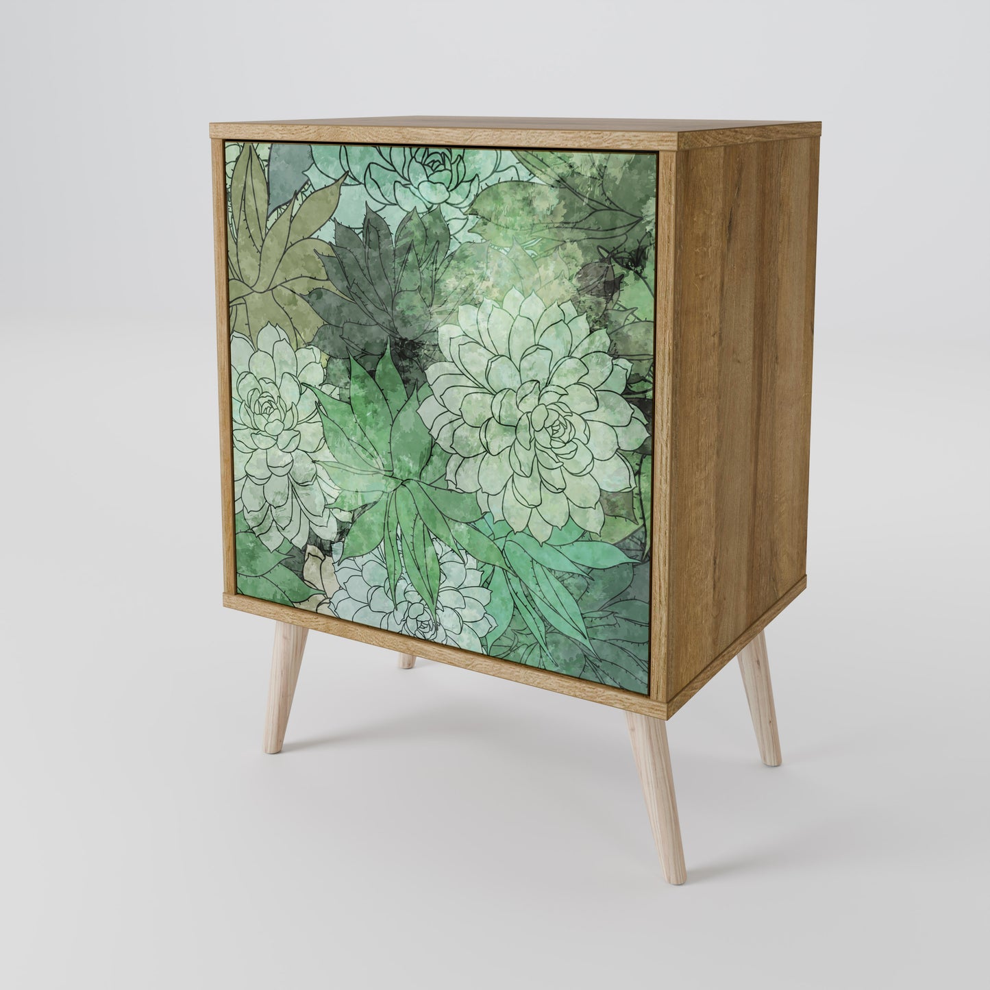 SUCCULENT CLUSTER 1-Door Sideboard in Oak Effect
