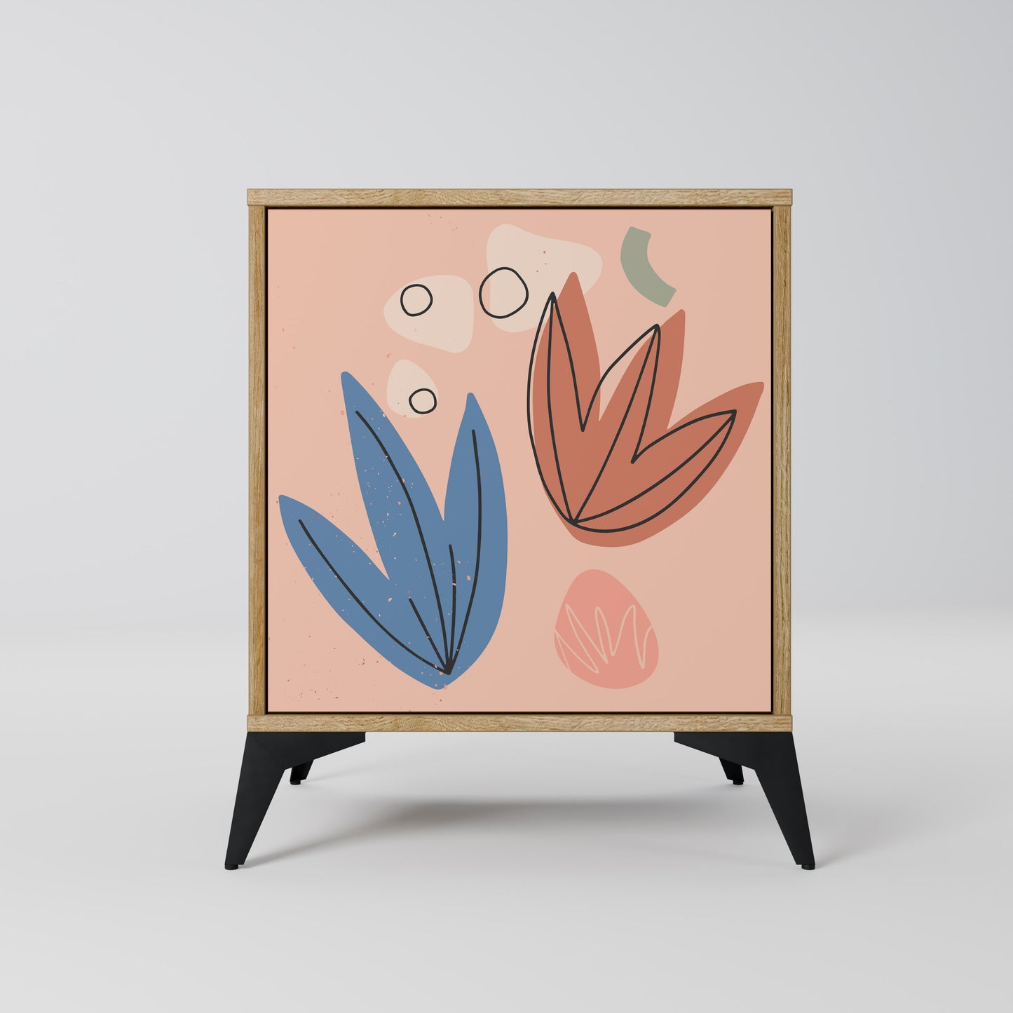 PASTEL DESTINY 1-Door Sideboard in Oak Effect