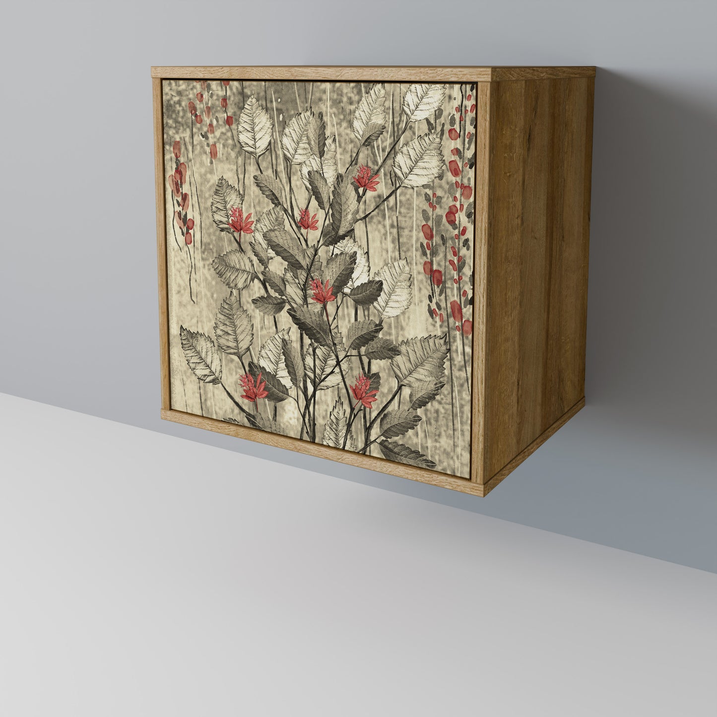 HERBAL GRACE 1-Door Sideboard in Oak Effect