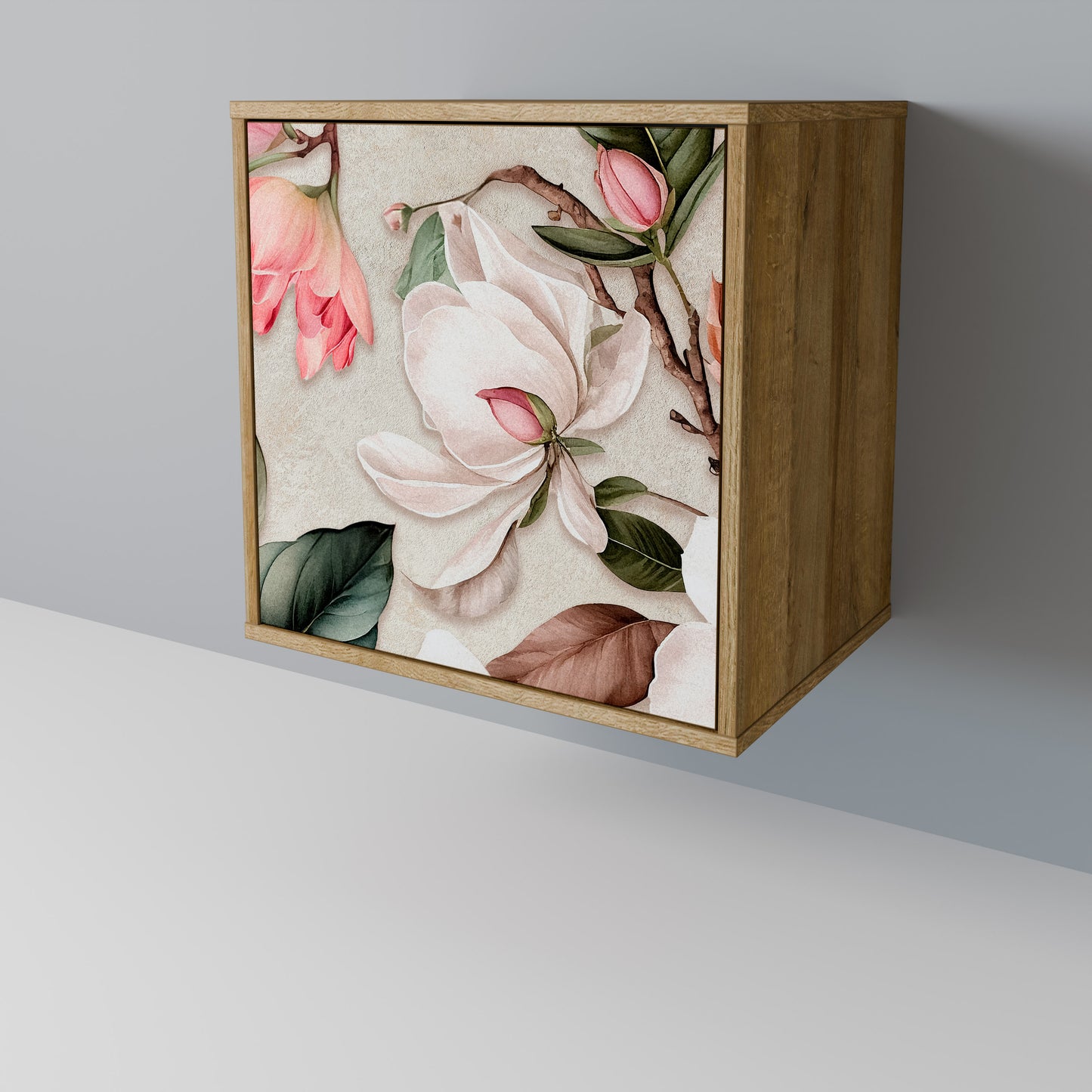 Credenza FLORAL GRACE a 1 anta effetto rovere