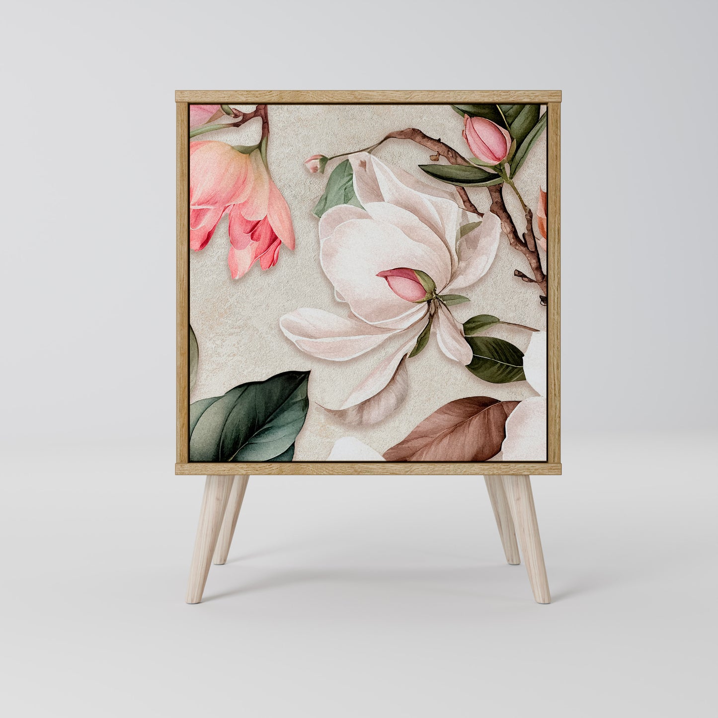 Credenza FLORAL GRACE a 1 anta effetto rovere