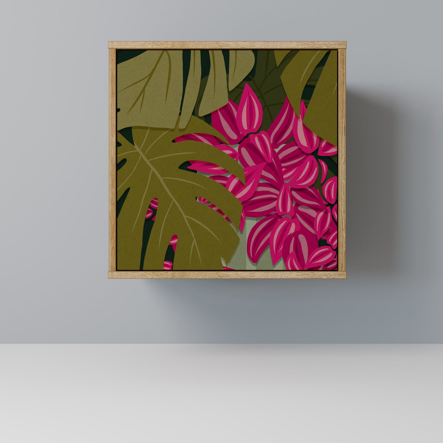 Credenza TROPICAL BEAUTY a 1 anta effetto rovere