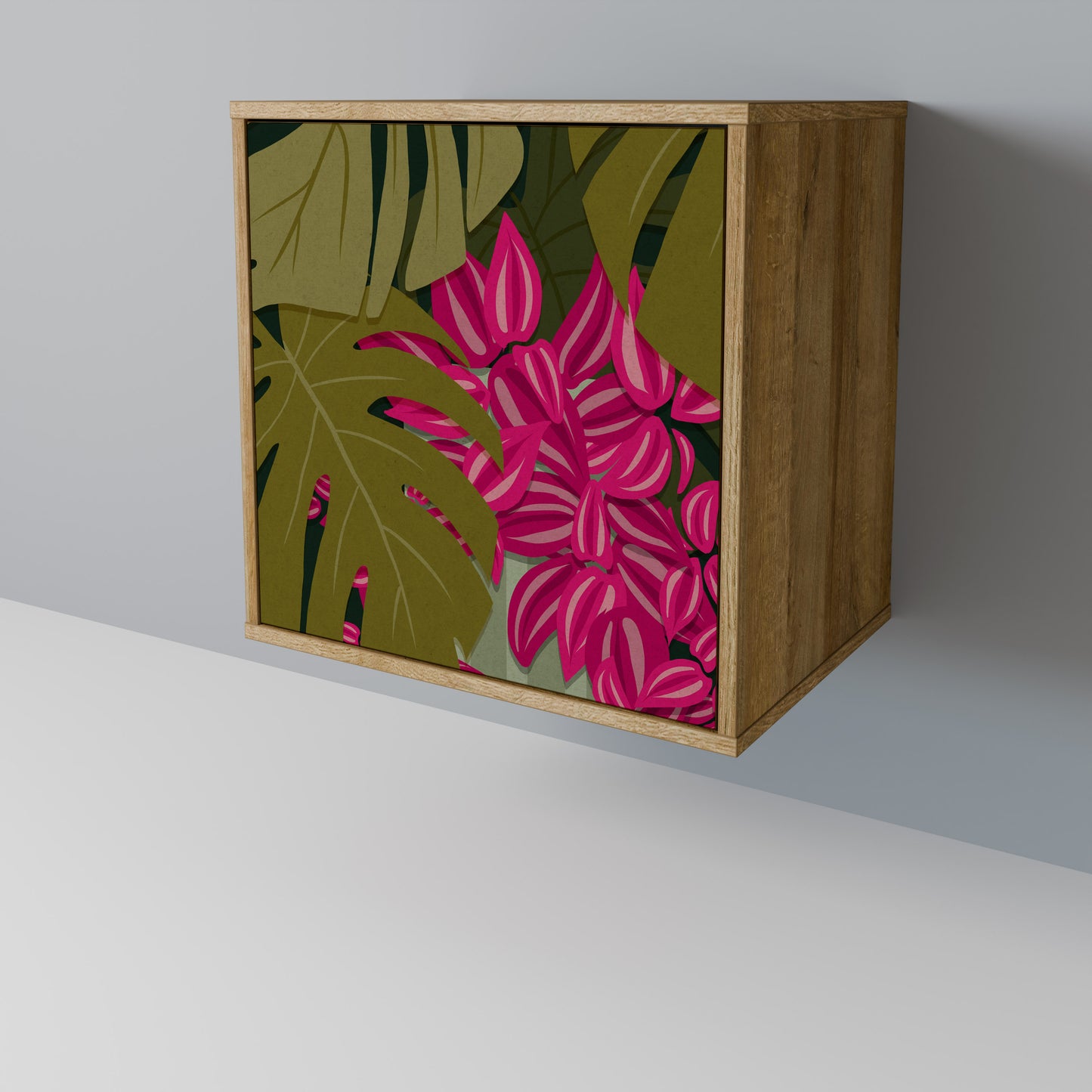 Credenza TROPICAL BEAUTY a 1 anta effetto rovere