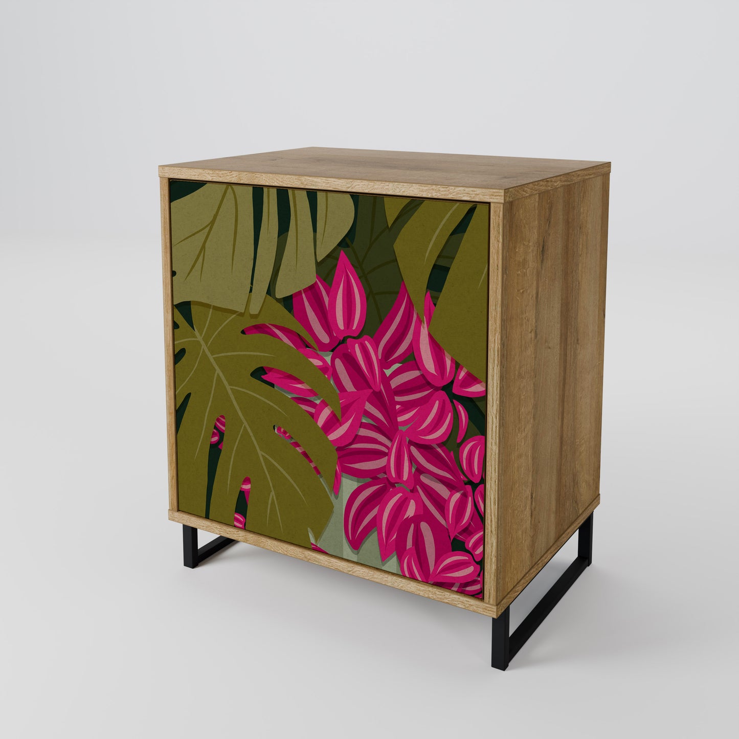 Credenza TROPICAL BEAUTY a 1 anta effetto rovere