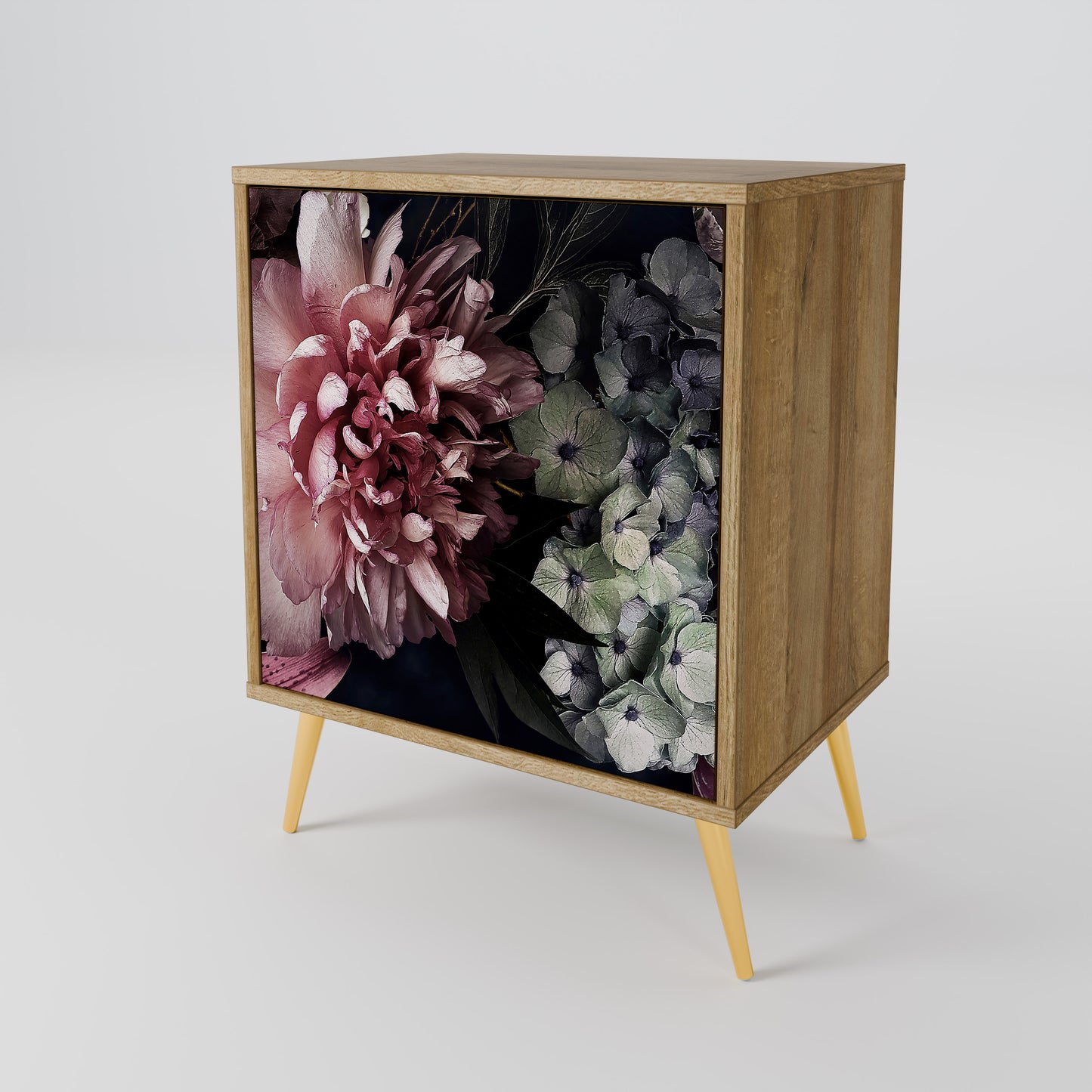 Credenza PURE BLOSSOM a 1 anta effetto rovere