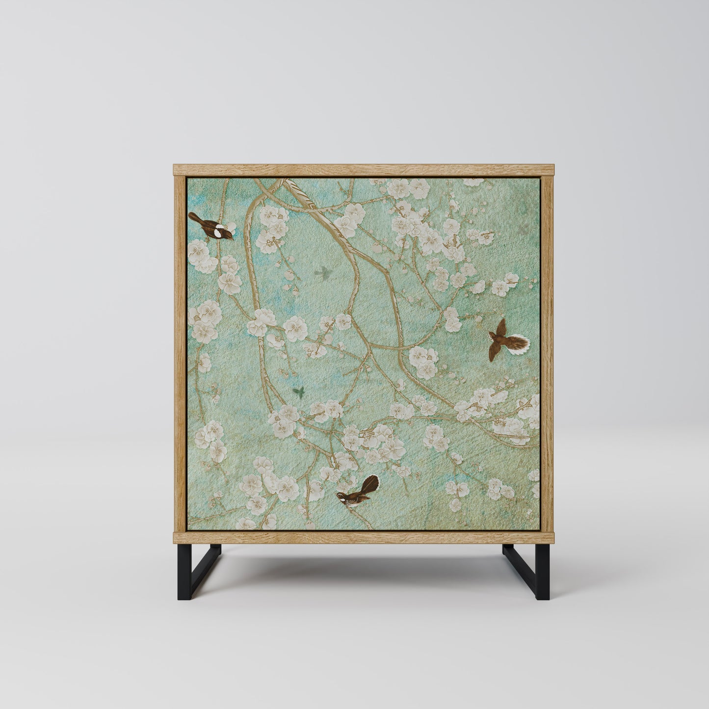 BLOOMING CHARM 1-Door Sideboard in Oak Effect