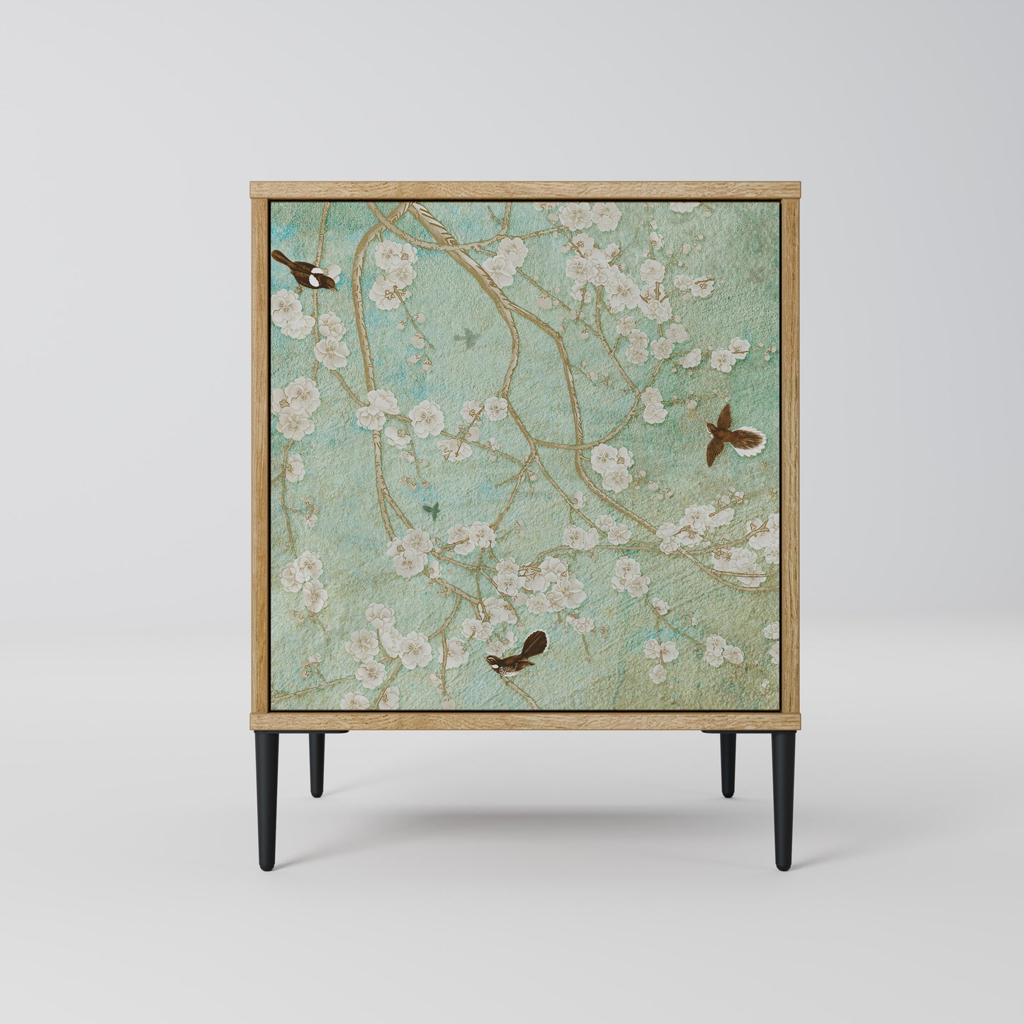 BLOOMING CHARM 1-Door Sideboard in Oak Effect