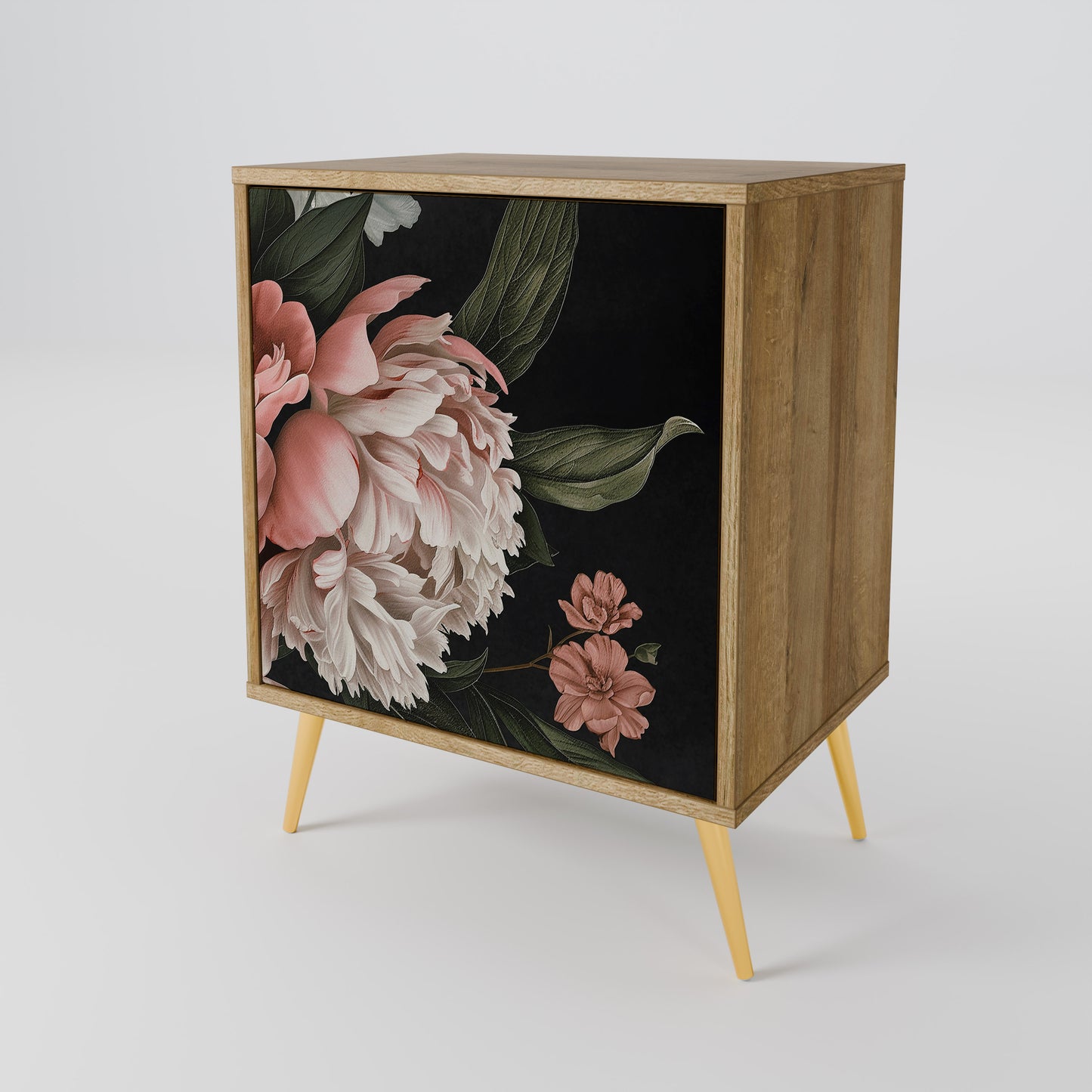 LUSH ELEGANCE 1-Door Sideboard in Oak Effect