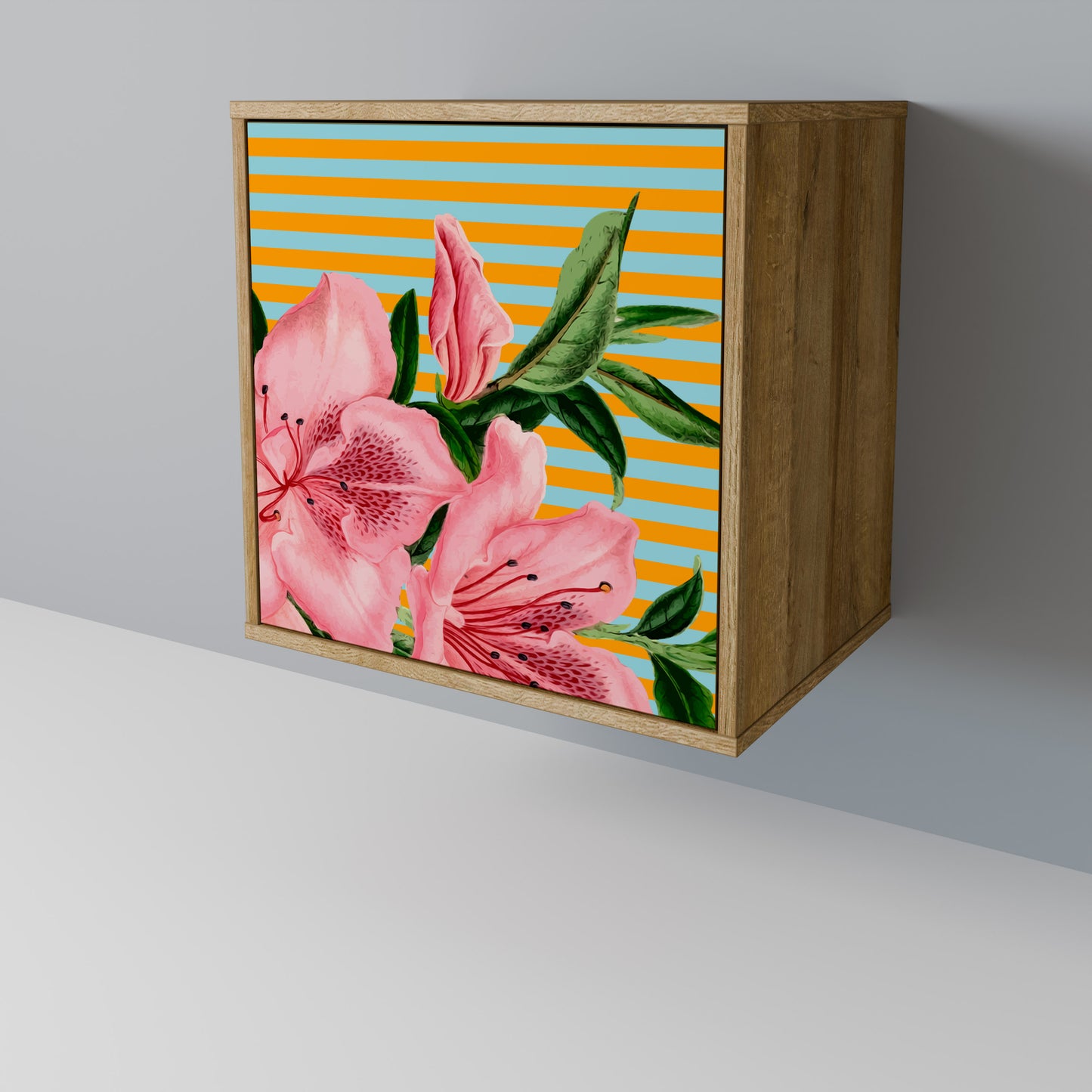FRAGILE BEAUTY 1-Door Sideboard in Oak Effect