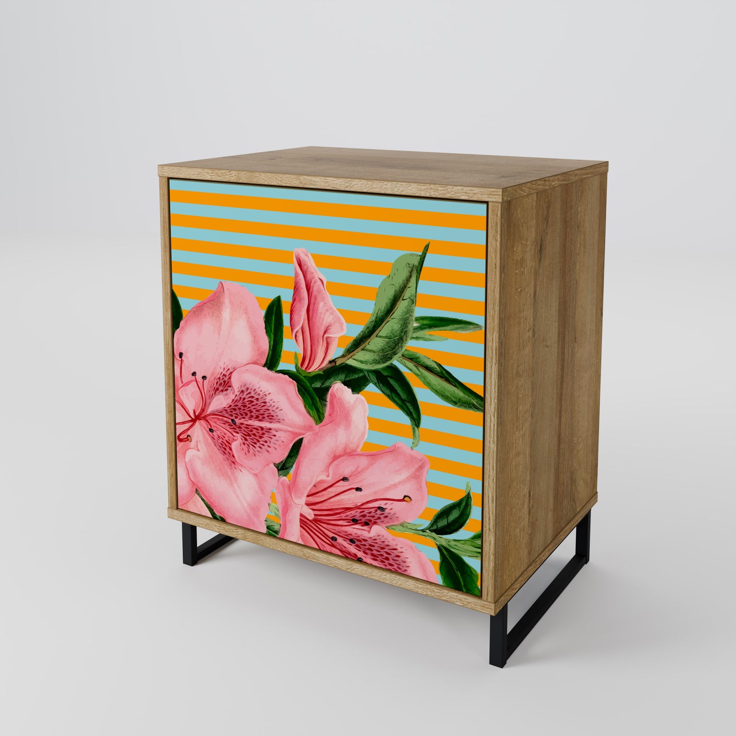 FRAGILE BEAUTY 1-Door Sideboard in Oak Effect