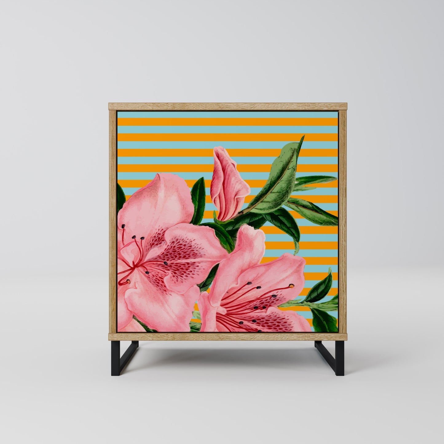 FRAGILE BEAUTY 1-Door Sideboard in Oak Effect