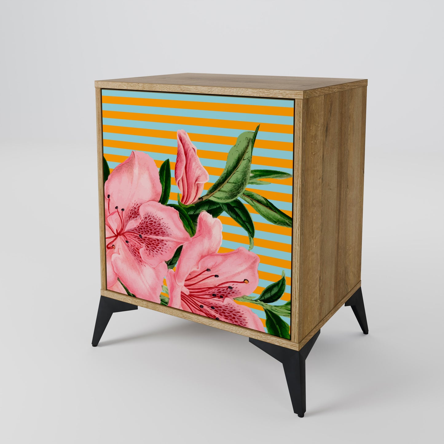 FRAGILE BEAUTY 1-Door Sideboard in Oak Effect