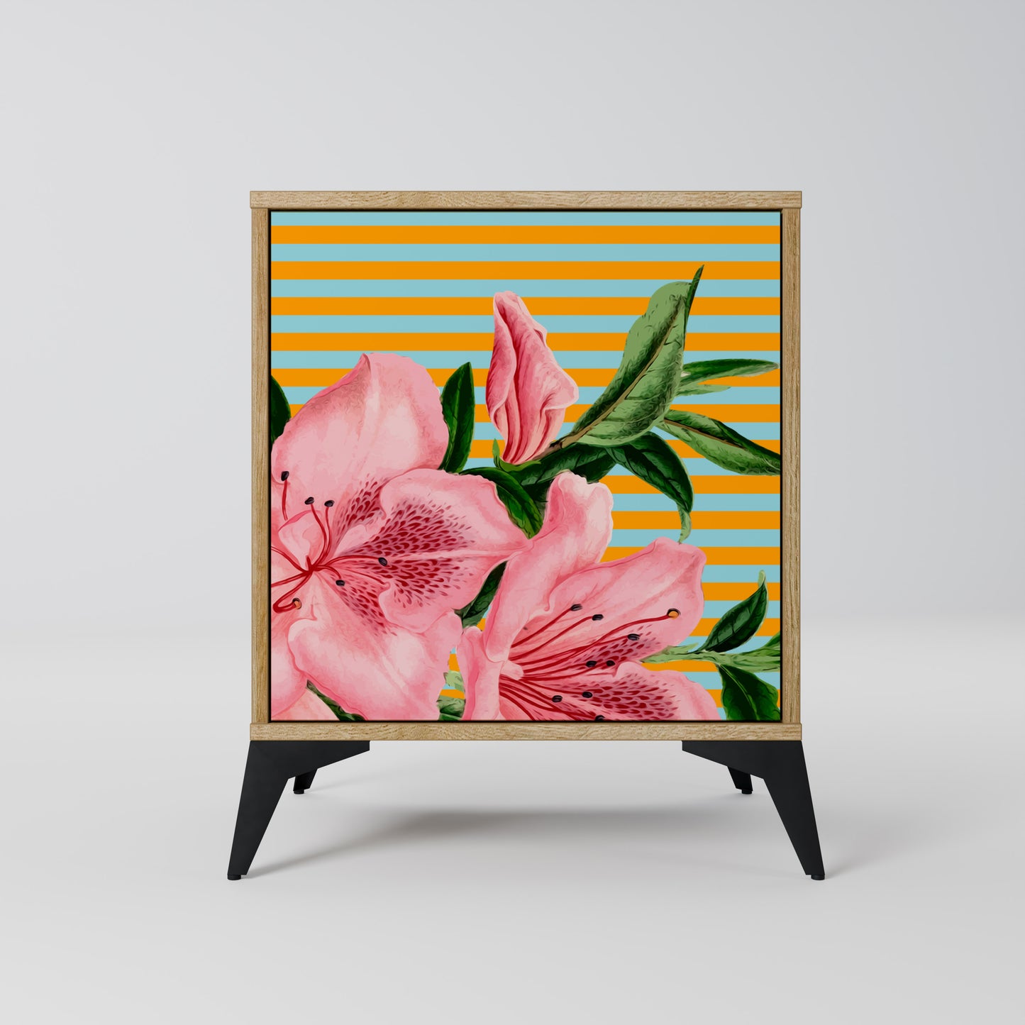 FRAGILE BEAUTY 1-Door Sideboard in Oak Effect