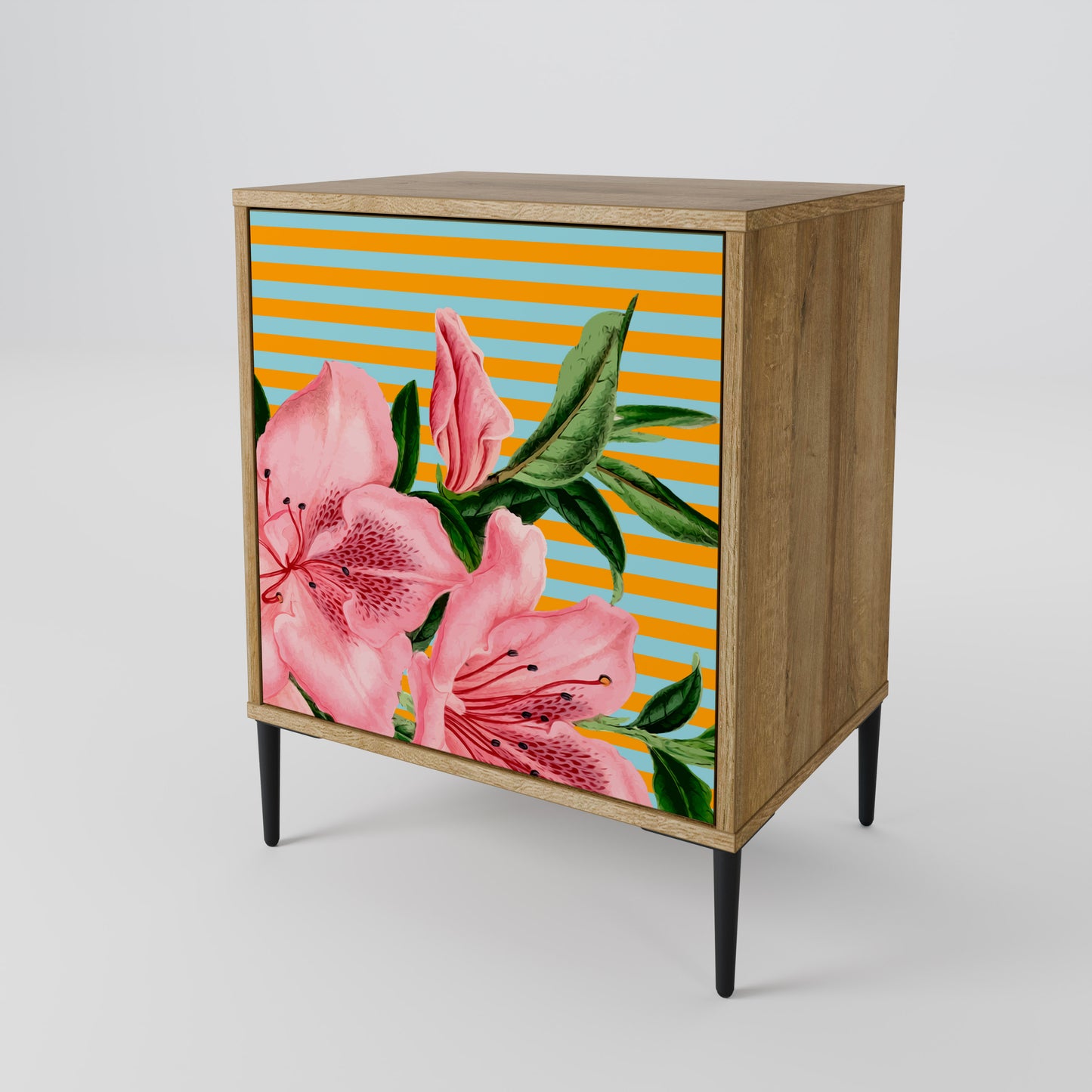 FRAGILE BEAUTY 1-Door Sideboard in Oak Effect
