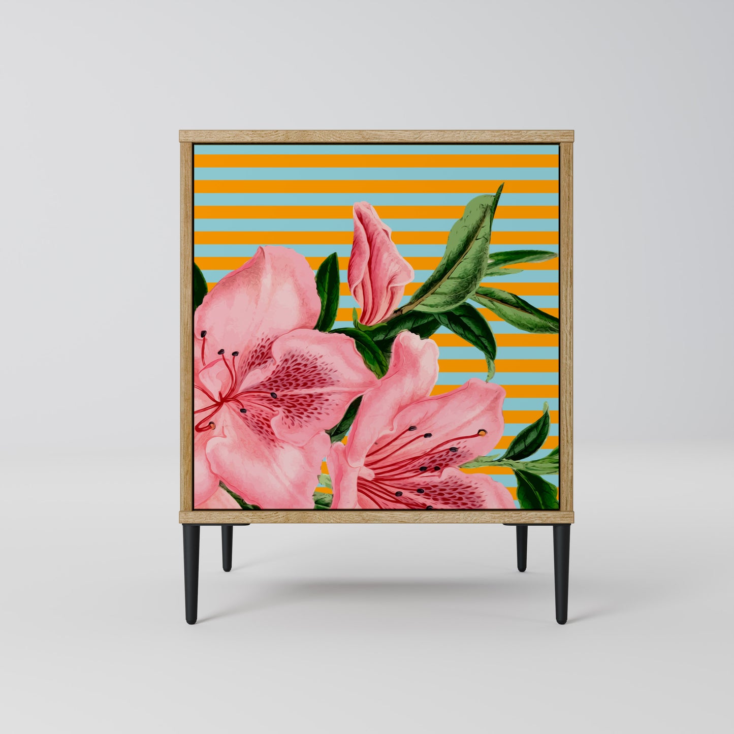 FRAGILE BEAUTY 1-Door Sideboard in Oak Effect