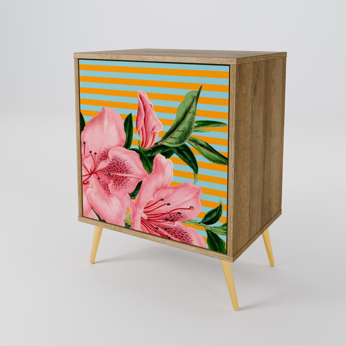 FRAGILE BEAUTY 1-Door Sideboard in Oak Effect