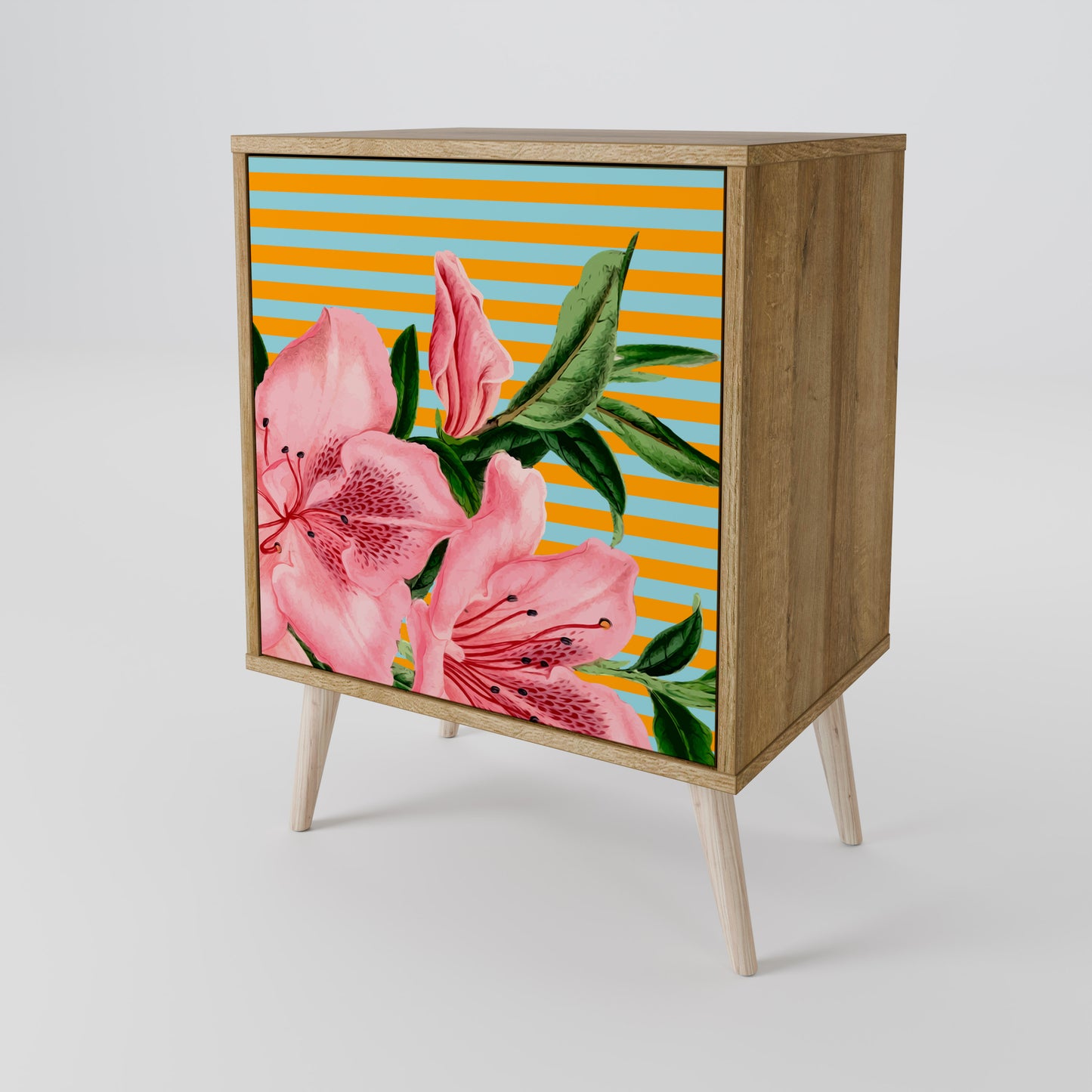 FRAGILE BEAUTY 1-Door Sideboard in Oak Effect
