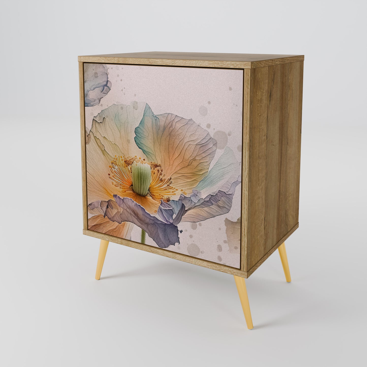 Credenza SOFTEN POPPY a 1 anta effetto rovere