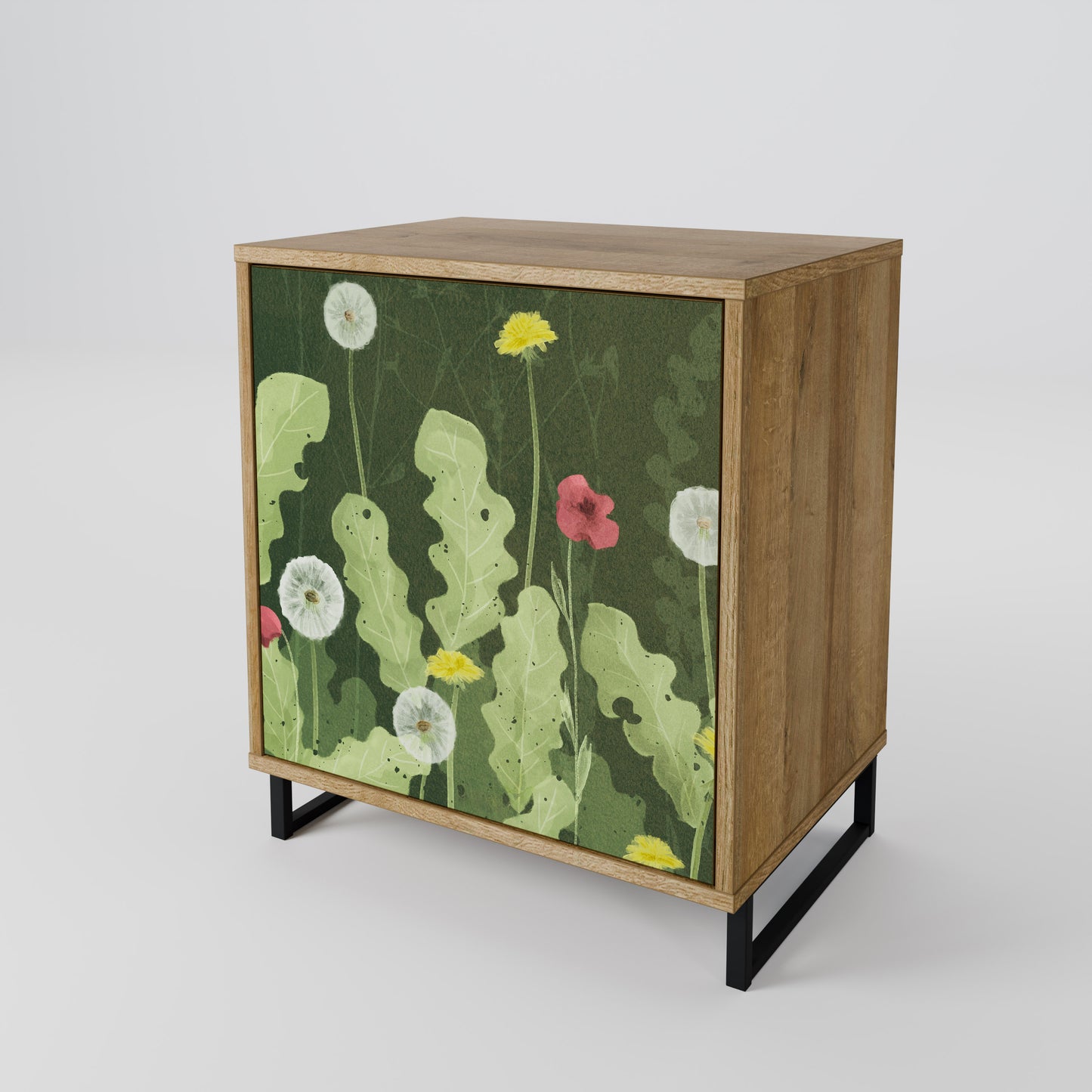 DANDELION AMUSE 1-Door Sideboard in Oak Effect