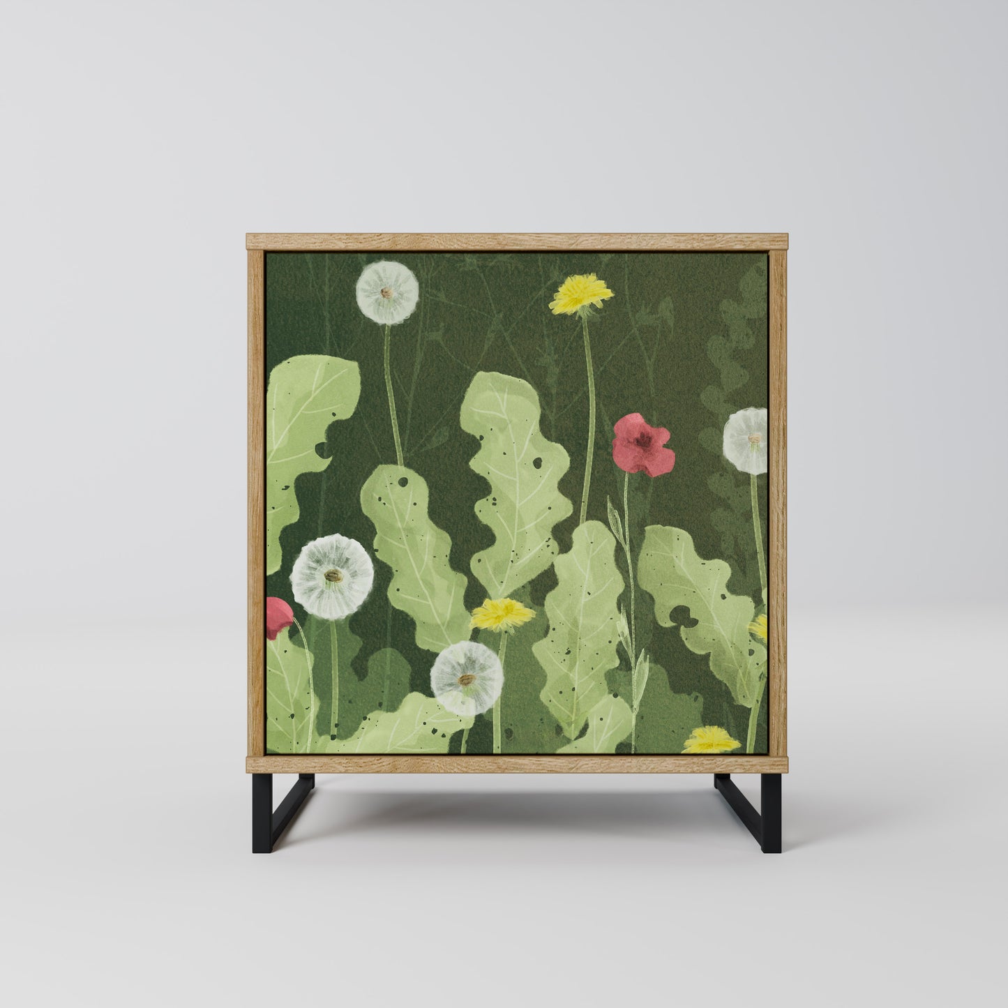 DANDELION AMUSE 1-Door Sideboard in Oak Effect