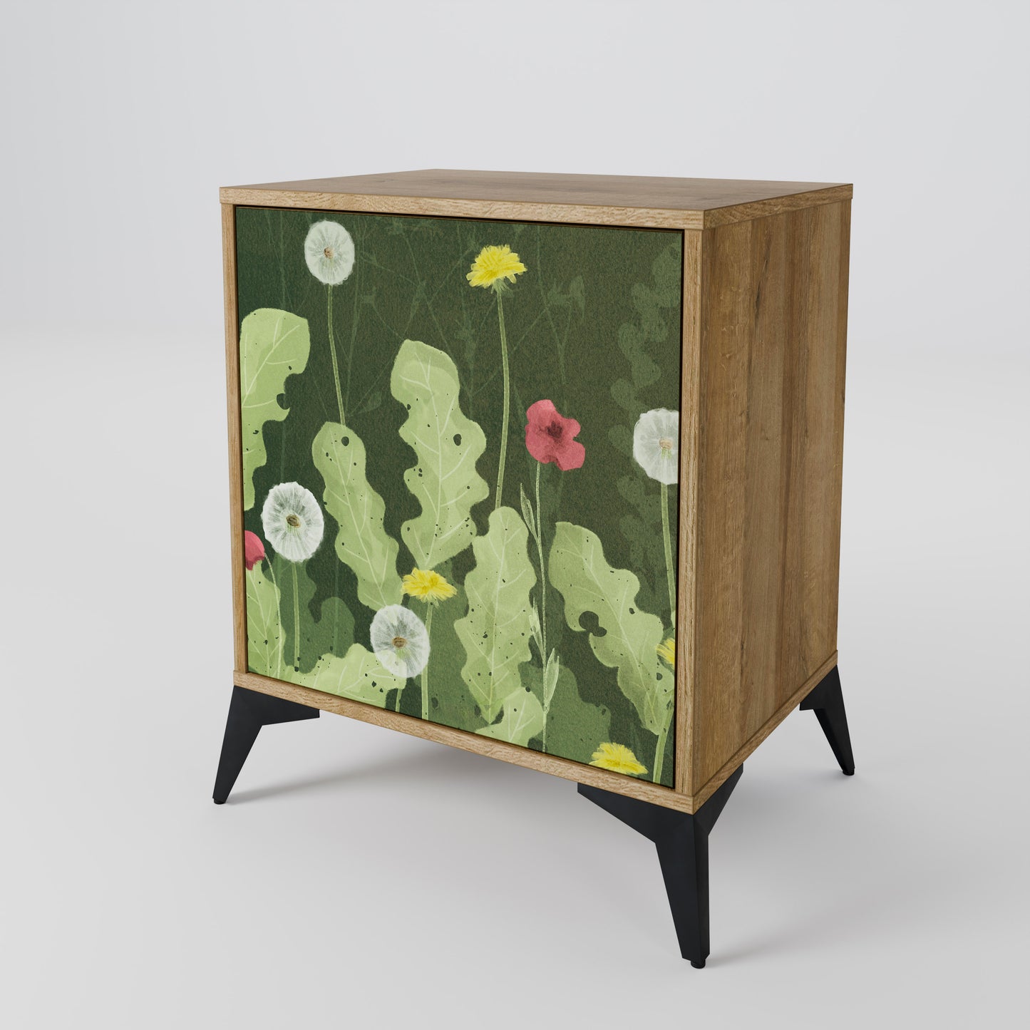 DANDELION AMUSE 1-Door Sideboard in Oak Effect