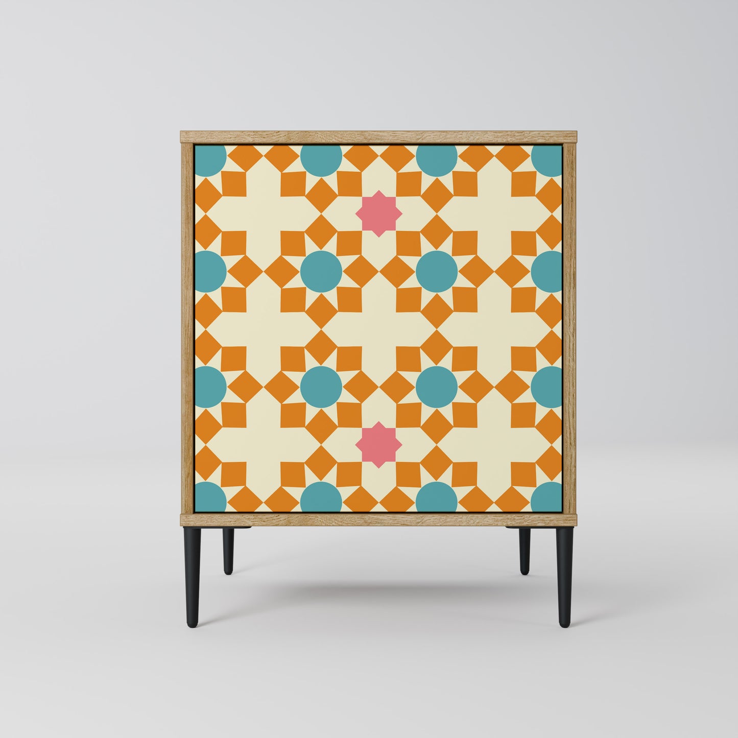 FLORAL DECOR 1-Door Sideboard in Oak Effect