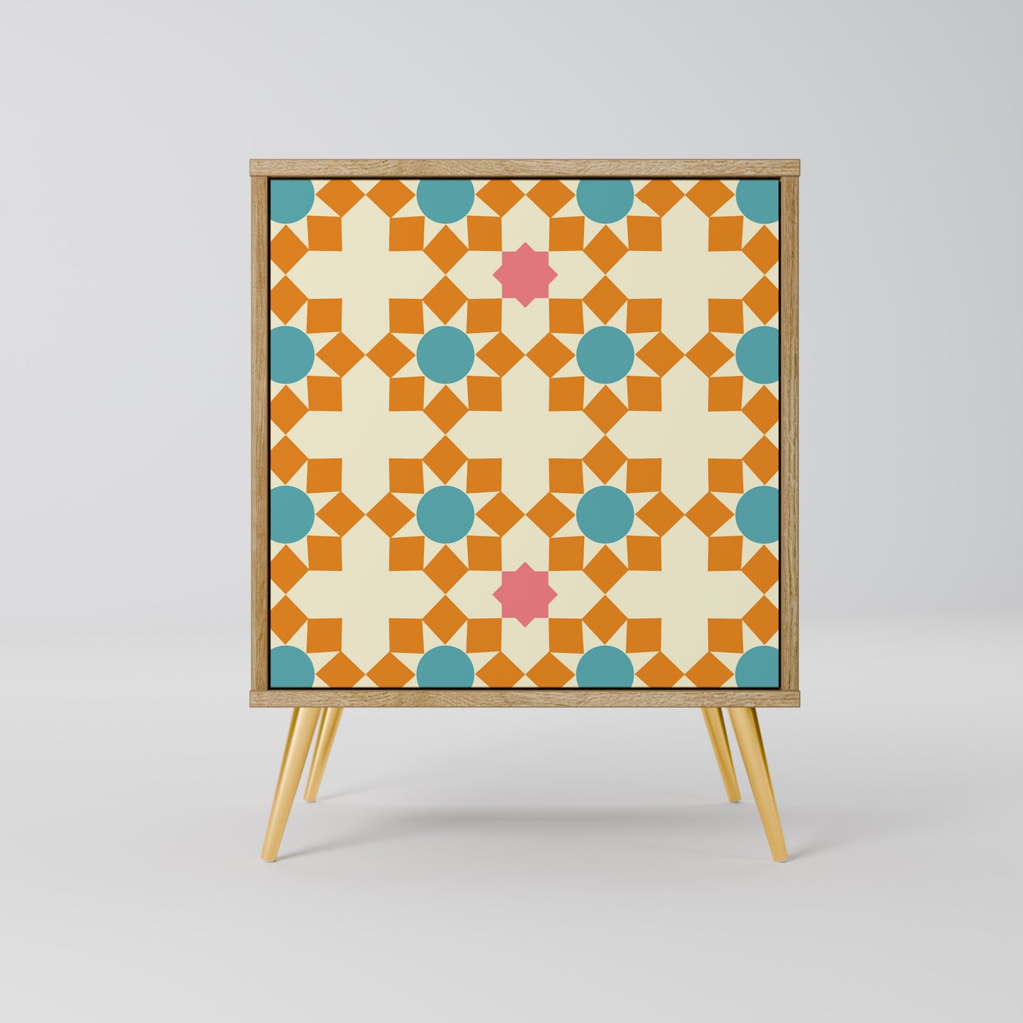 FLORAL DECOR 1-Door Sideboard in Oak Effect