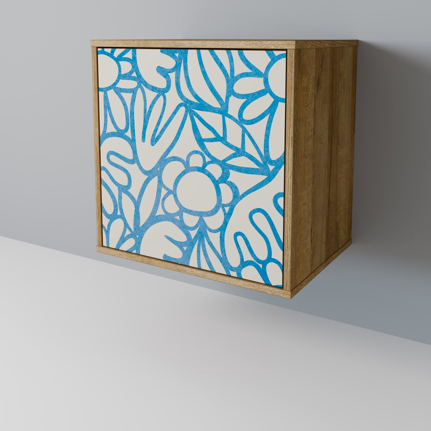 BLOOMY MORNING 1-Door Sideboard in Oak Effect