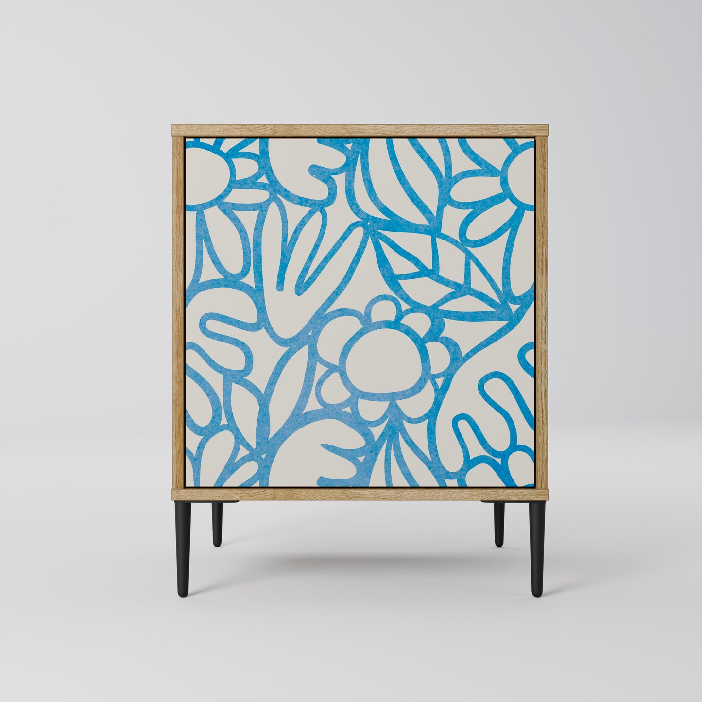 BLOOMY MORNING 1-Door Sideboard in Oak Effect