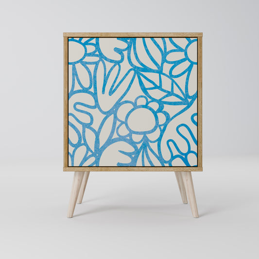 BLOOMY MORNING 1-Door Sideboard in Oak Effect