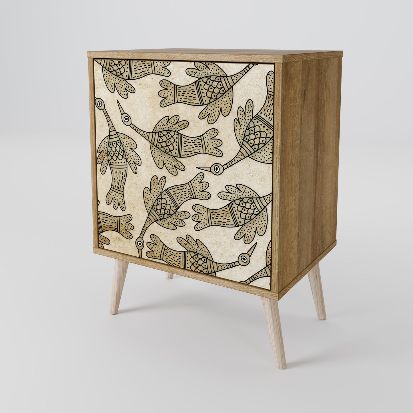 ALMONDINE SONGBIRD 1-Door Sideboard in Oak Effect
