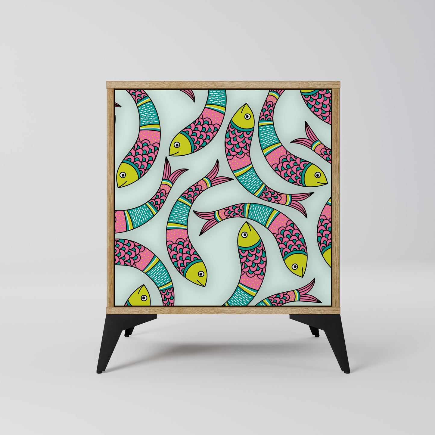 Credenza INDIAN FISH a 1 anta effetto rovere